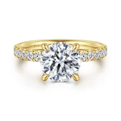 Online Gabriel & Co. Adela - 14K Yellow Gold Round Hidden Halo Diamond Engagement Ring