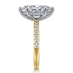 Clearance Gabriel & Co. Adela - 14K Yellow-White Gold Marquise Shape Hidden Halo Diamond Engagement Ring