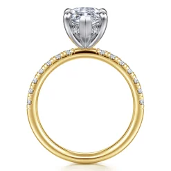 Clearance Gabriel & Co. Adela - 14K Yellow-White Gold Marquise Shape Hidden Halo Diamond Engagement Ring