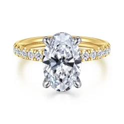 Online Gabriel & Co. Adela - 14K Yellow-White Gold Oval Hidden Halo Diamond Engagement Ring