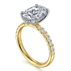 Online Gabriel & Co. Adela - 14K Yellow-White Gold Oval Hidden Halo Diamond Engagement Ring