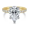 Clearance Gabriel & Co. Adela - 14K Yellow-White Gold Pear Shape Hidden Halo Diamond Engagement Ring