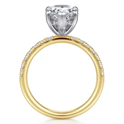 Clearance Gabriel & Co. Adela - 14K Yellow-White Gold Pear Shape Hidden Halo Diamond Engagement Ring
