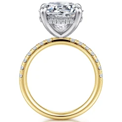 Gabriel & Co. Adela - 14K Yellow-White Gold Round Hidden Halo Diamond Engagement Ring