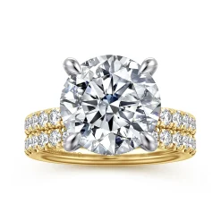 Gabriel & Co. Adela - 14K Yellow-White Gold Round Hidden Halo Diamond Engagement Ring