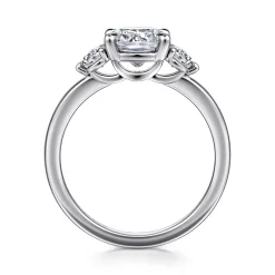 Outlet Gabriel & Co. Adeline - 14K White Gold Cushion Cut Three Stone Diamond Engagement Ring