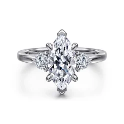 Online Gabriel & Co. Adeline - 14K White Gold Marquise Shape Three Stone Diamond Engagement Ring