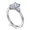 Best Gabriel & Co. Adeline - 14K White Gold Pear Shape Three Stone Diamond Engagement Ring