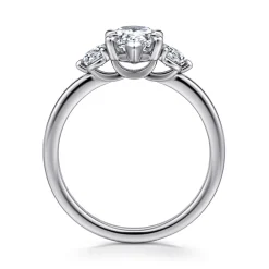 Best Gabriel & Co. Adeline - 14K White Gold Pear Shape Three Stone Diamond Engagement Ring