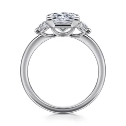 Hot Gabriel & Co. Adeline - 14K White Gold Princess Cut Three Stone Diamond Engagement Ring