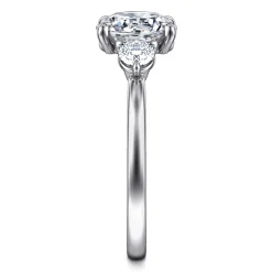 Hot Gabriel & Co. Adeline - 14K White Gold Round Three Stone Diamond Engagement Ring