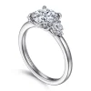 Online Gabriel & Co. Adeline - 14K White Gold Round Three Stone Diamond Engagement Ring