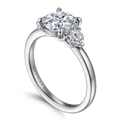 Online Gabriel & Co. Adeline - 14K White Gold Round Three Stone Diamond Engagement Ring