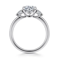 Online Gabriel & Co. Adeline - 14K White Gold Round Three Stone Diamond Engagement Ring
