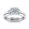 New Gabriel & Co. Adeline - 14K White Gold Round Three Stone Diamond Engagement Ring