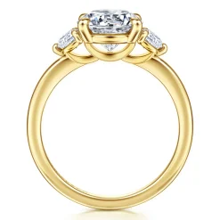 Online Gabriel & Co. Adeline - 14K Yellow Gold Round Three Stone Diamond Engagement Ring
