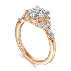 Gabriel & Co. Adella - 14K Rose Gold Round Diamond Engagement Ring