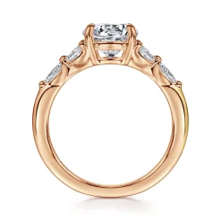 Gabriel & Co. Adella - 14K Rose Gold Round Diamond Engagement Ring