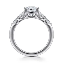 Outlet Gabriel & Co. Adella - 14K White Gold Cushion Cut Diamond Engagement Ring