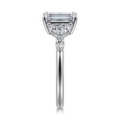 Online Gabriel & Co. Adella - 14K White Gold Emerald Cut Diamond Engagement Ring