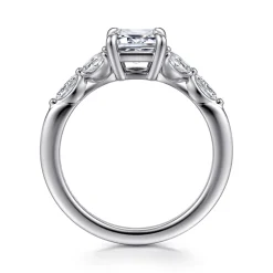 Online Gabriel & Co. Adella - 14K White Gold Emerald Cut Diamond Engagement Ring