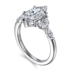 Discount Gabriel & Co. Adella - 14K White Gold Marquise Shape Diamond Engagement Ring