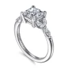 Best Gabriel & Co. Adella - 14K White Gold Princess Cut Diamond Engagement Ring