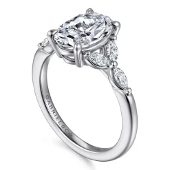 Hot Gabriel & Co. Adella - 14K White Gold Round Diamond Engagement Ring