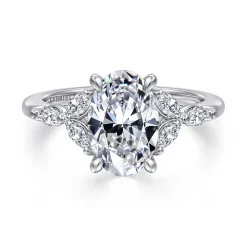 Hot Gabriel & Co. Adella - 14K White Gold Round Diamond Engagement Ring