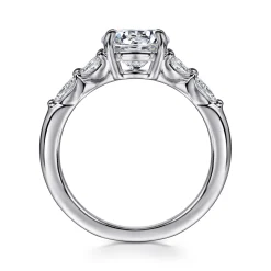 Sale Gabriel & Co. Adella - 14K White Gold Round Diamond Engagement Ring