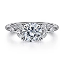 Sale Gabriel & Co. Adella - 14K White Gold Round Diamond Engagement Ring