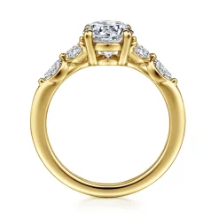 Discount Gabriel & Co. Adella - 14K Yellow Gold Oval Diamond Engagement Ring