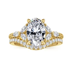 Discount Gabriel & Co. Adella - 14K Yellow Gold Oval Diamond Engagement Ring