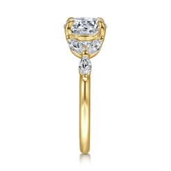 Discount Gabriel & Co. Adella - 14K Yellow Gold Round Diamond Engagement Ring