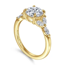 Discount Gabriel & Co. Adella - 14K Yellow Gold Round Diamond Engagement Ring