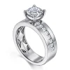 Sale Gabriel & Co. Adley - 14K White Gold Wide Band Cushion Cut Diamond Engagement Ring