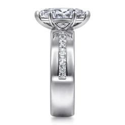 Online Gabriel & Co. Adley - 14K White Gold Wide Band Marquise Shape Diamond Engagement Ring