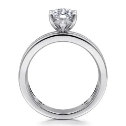 Online Gabriel & Co. Adley - 14K White Gold Wide Band Marquise Shape Diamond Engagement Ring