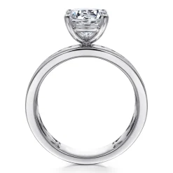 Gabriel & Co. Adley - 14K White Gold Wide Band Round Diamond Engagement Ring