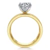 Hot Gabriel & Co. Adley - 14K Yellow-White Gold Wide Band Round Diamond Engagement Ring