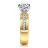 Outlet Gabriel & Co. Adley - 14K Yellow-White Gold Wide Band Round Diamond Engagement Ring