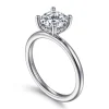 Gabriel & Co. Ady - 14K White Gold Hidden Halo Cushion Diamond Engagement Ring