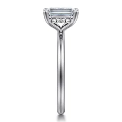 Outlet Gabriel & Co. Ady - 14K White Gold Hidden Halo Emerald Cut Diamond Engagement Ring