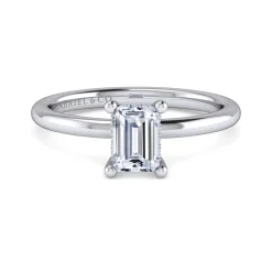 Discount Gabriel & Co. Ady - 14K White Gold Hidden Halo Emerald Cut Diamond Engagement Ring