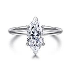 Sale Gabriel & Co. Ady - 14K White Gold Hidden Halo Marquise Shape Diamond Engagement Ring