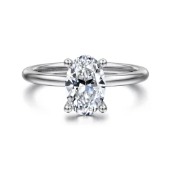 Discount Gabriel & Co. Ady - 14K White Gold Hidden Halo Oval Diamond Engagement Ring