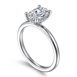 Discount Gabriel & Co. Ady - 14K White Gold Hidden Halo Oval Diamond Engagement Ring