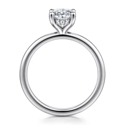 Discount Gabriel & Co. Ady - 14K White Gold Hidden Halo Oval Diamond Engagement Ring
