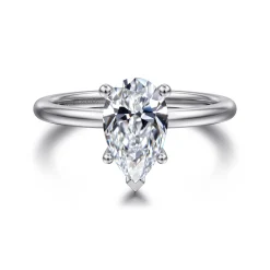 Sale Gabriel & Co. Ady - 14K White Gold Hidden Halo Pear Shape Diamond Engagement Ring