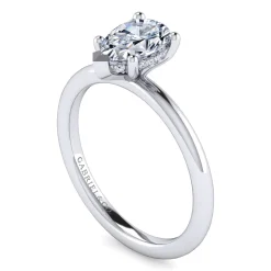 Hot Gabriel & Co. Ady - 14K White Gold Hidden Halo Pear Shape Diamond Engagement Ring